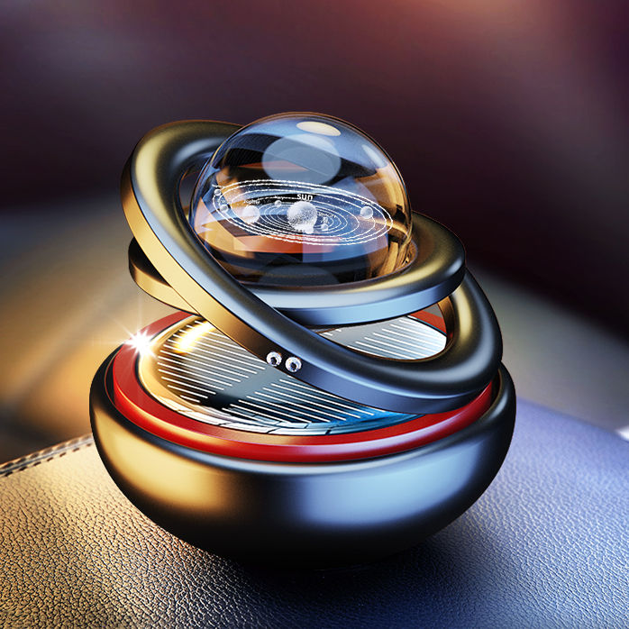 Aroma Diffuser Solar Ring Perfume For Car 360° Metallic Auto Solar