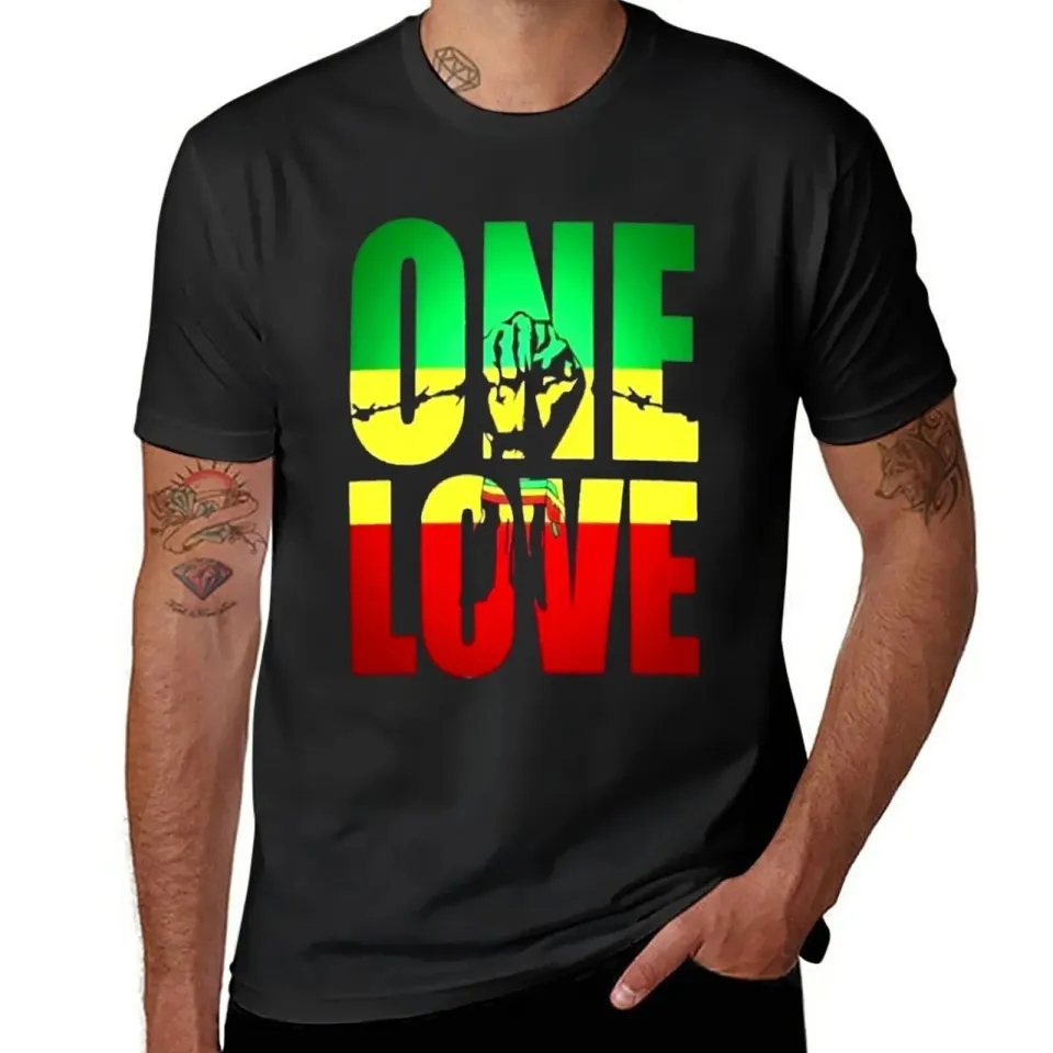 New Vintage Style Arts Bob Marley One Love T-Shirt anime clothes plus size  t shirts men workout shirt | Lazada PH