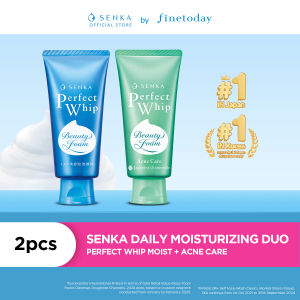 SENKA  Perfect Whip Cleansing Foam 120g +  Acne Care 100g - Skin Care [For All Skin Types With Double Hyaluronic Acid For Deep Moisturizing Unclogging Pores Hydrating Cleansing Skin]