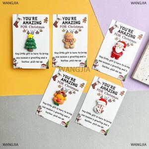 [COD] WANGJIA 10pcs Holiday Pocket Hugs Christmas Pocket Hugs Little Pockets Christmas Hug Mini Santa Snowman With Heartwarming Cards