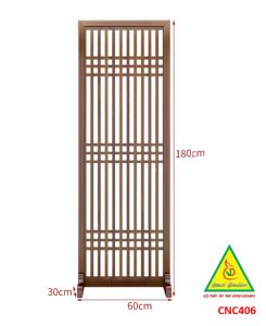 Vách ngăn phòng khách vách ngăn tủ kệ bằng gỗ CNC406 - Nội thất lắp ráp Viendong adv