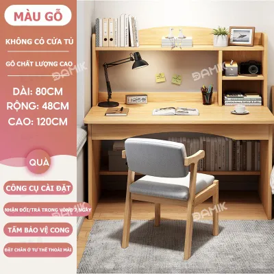DAMIK-Bàn học liền giá sách tủ sách gia đình bàn viết và làm việc bằng gỗ hiện đại đa năng