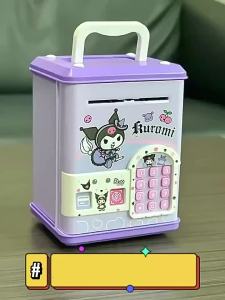 Kuromi Piggy Bank For Kids My Melody Tabung Duit Kanak Kanak Perempuan Password ATM Machine Unlock Safe Coin Bank Piggy Bank