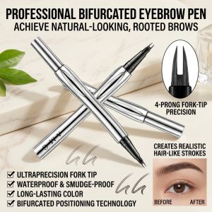 【Distinctive Wild Brow】Dual-Ended Brow Pencil Waterproof 2 Fork Tip Eyebrow Line-Drawing Easy-To-Apply Natural Long-Lasting Non-Smudging