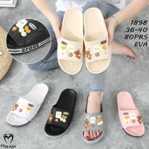 Sandal Slop Wanita Jibbitz Croos Eva Super Lucu Trendy Terbaru Import - 1898 (36/40)