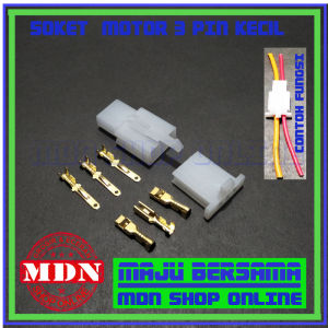 soket motor 3 pin kecil - conektor 3 pin kecil jual per 5 set