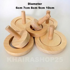 Set Cetakan donat kayu dengan penekan dan pembolong Cetakan donat