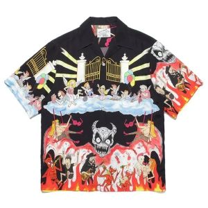 Classics WACKO MARIA 2026ss New Spider Printing Shirts Men Woman Spring Summer Casual Loose Hawaii Short Sleeve Shirt