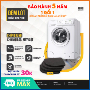 Combo chân chống rung cho máy giặt Proki miếng lót kê chân máy giặt chống rung lắc giảm tiếng ồn chống trơn trượt miếng lót chống rung cho máy giặt LG Electrolux Toshiba Panasonic Samsung Sharp Sanyo Hitachi Haier Midea Bek