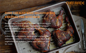 CHEFMADE Roaster Pan With Flat Rack Non-stick Easy Clean Roasting Pan WK9266