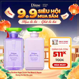 Bộ dầu gội xả phục hồi dưỡng sâu và thư giãn Diane Bonheur Night Dream Tea Moist & Repair
