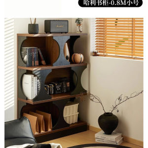 CraftedLiving SG-Solid Wood Bookshelf Vintage Ash Wood Sideboard Arched Storage Cabinet Mid-Century Style Storage Bookshelf Chest
