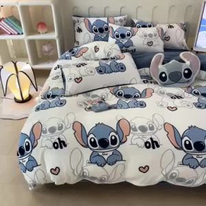 Cartoon Style Quilt Cover Single Piece Childrens Four-Piece Bedding Set Single Student Dormitory Bed Sheet Three-Piece Set LZD