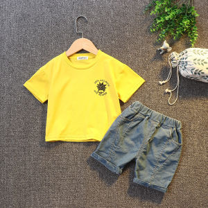 Anak anak Anak laki laki Kaos Kartun Celana pendek kasual Kapas Baju Katun Pakaian Setelan