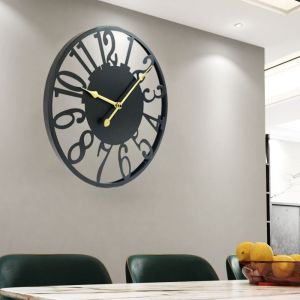 PRETTY MJ 50/60cm Metal Wall Clock Large Minimalist Iron Wall Clock Nordic Style Silent Wall Watch Home Decor