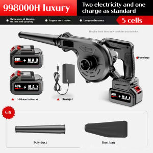 【Malaysia Spot Sale】Germany high-power rechargeable hair dryer industrial lithium electric blower strong car blowing aircraft home dust collector
