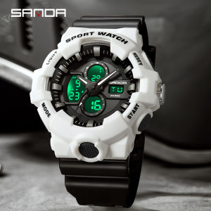 SANDA Mens Top Brand Luxury Sports Military Watches Waterproof Mens LED Display Electronic Watches Clock