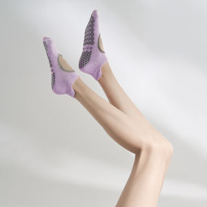 ถุงเท้ากีฬาผ้าฝ้ายระบายอากาศสำหรับผู้หญิงถุงเท้ากีฬาผ้าฝ้ายระบายอากาศถุงเท้าออกกำลังกายถุงเท้าแฟชั่นกันลื่นถุงเท้าพิลาทิสกระโดดเชือกกระโดดในร่มพื้น