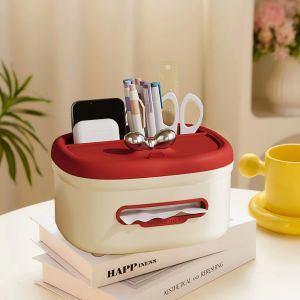 GONGL Anti-Slip Base Tissue Box Plastic Exquisite Remote Control Storage Box Multi Functional Household Phone Holder Box Miscellaneous Storage