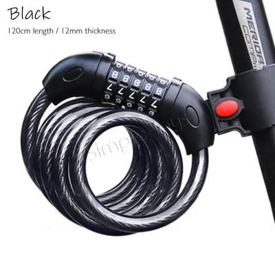 Bicycle Lock Coiling Cable Bike Lock With 5 Digit Password