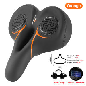 WEST BIKING Gel Bike Saddle Seat With Taillight Thicken Wide Comfortable Bike Bicycle Saddles Hollow Bicycle Cushion Bike Part