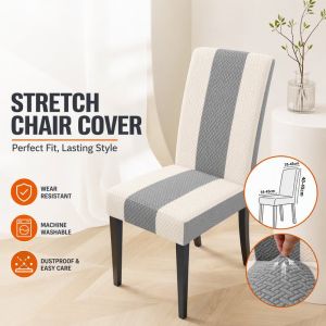 Chair Cover Stretch Spandex Striped T Shape Elastic Slipcover Washable Anti Dust Home Decor