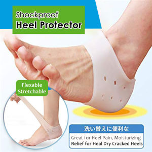🇸🇬 (One Pair) Silicone Heel SocksMoisturizing Gel Heel Thin Socks with HoleFoot Skin Care Protectors Heel Cover