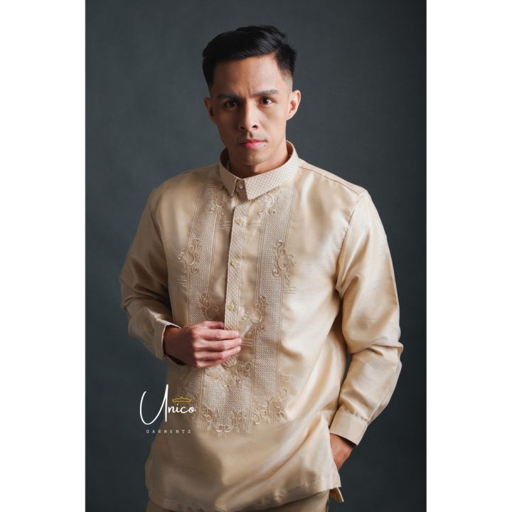 Barong Tagalog for Men Piña Organza with Lining Beige Unico Special ...