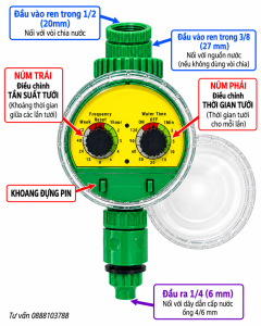 VAN NƯỚC HẸN GIỜ 2 NÚM ĐIỀU CHỈNH CƠ