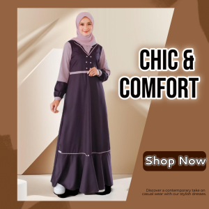 BAJU CANTIK DRESS REMAJA GAMIS DAILY OUTFIT CASUAL WANITA ETHICA AYUMI 380 ITALIAN PLUM FRESH & YOUNGER