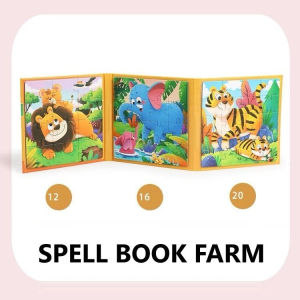 [KST] Mainan Edukasi Anak Buku Puzzle Hewan 48 Keping Singa Gajah Macan Kado Ulang Tahun Anak