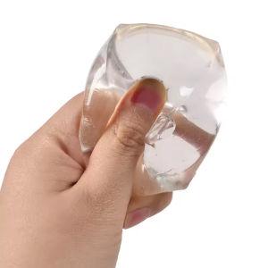 ZEEMIN Transparent Ice Cubes Soft TPR Slow Rebound Sequins Maltose Ball Pinch Toy Stress Relief Elastic Squeezing Ball Decompression