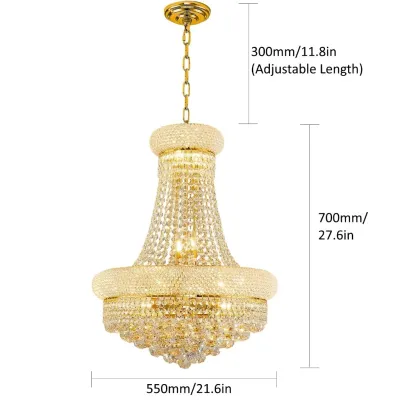 Luxury Gold Crystal Chandelier Pendant Light Ceiling Chandelier Pendant Lamps Crystal Lampu Kristal Gantung Lampu Candelier Lampu Siling Hanging Light Living Hall