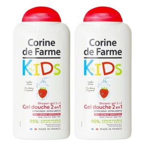 French Corine de Farme Kids Shampoo Wash Children Strawberry Scent Infant Scented All-in-one Shower Gel 300ml 2 Pack