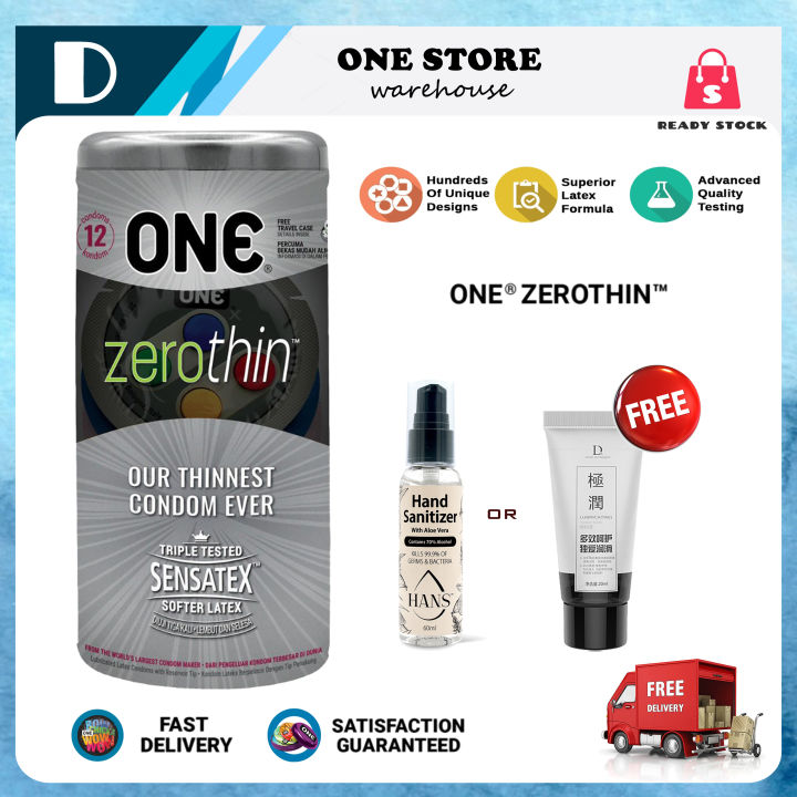 ONE ZeroThin Condom sex for men one box 12pcs FREE LUBRICANT or