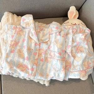 New Womens Pajamas Homewear Set of Student Home Leisure Pajamas Homewear Spring and Summer Cartoon Printing Sweet Homewear Set