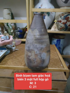 Bình cắm hoa bizen hỏa biến full hộp hàng gốm Nhật🎌🎌