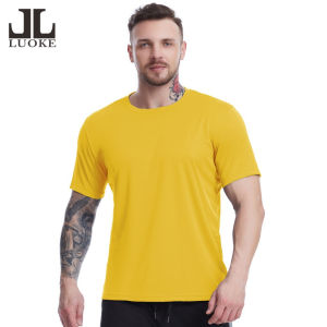 Luoke Large size loose fit sportswear mens mesh breathable short sleeved outdoor sweating basketball training T-shirt