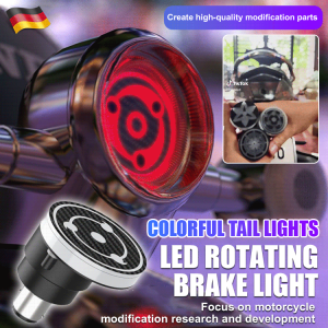 Flashing LED Sharingan Motorcycle Light Super Bright Brake Warning Cyberpunk Mecha Style Tail Light摩托车刹车灯