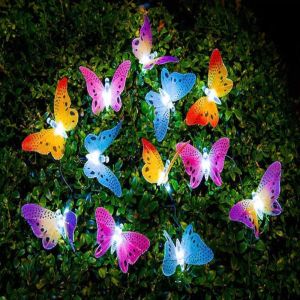 Outdoor Fairy String Lights 4M/5M Solar Outdoor String Lights Butterfly Fiber Optic Waterproof Decoration Lights