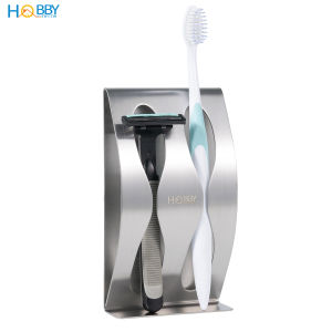 Kệ để bàn chải 2 ngăn dán tường inox 304 Hobby home decor KBC2