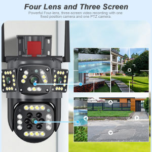 MYHYPERGEAR v380 pro cctv Dual Lens & Dual Screen 8K 16MP WIFI IP Wireless Camera Auto Tracking 8X Zoom Outdoor Waterproof 360° PTZ Color Night Vision Smart CCTV Home Security Cameras Surveillance