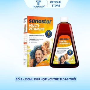Vitamin tổng hợp cho bé Sanostol số 1 số 3 và số 6 của Đức cho bé biếng ăn hấp thụ kém từ 1 tuổi trở lên hỗ trợ tăng hệ miễn dịch sức đề kháng giúp trẻ phát triển cân bằng giữa phát triển chiều cao cân nặng - mẹ bean bon