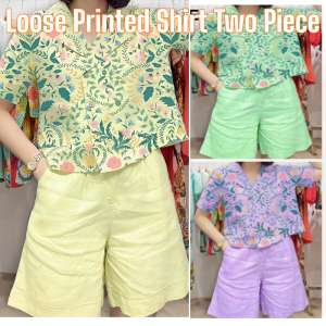 Printed Cotton And Linen Shirt Set Summer Thin Loose Two-Piece Suit Fashionable Spring Summer Collection Comfortable Fit