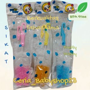 Sikat Botol Sikat Botol Susu Bayi 2in1 Pretty Baby Bahan Nilon BPA Free Harga Per Pack