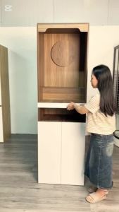 [FURNI HOME] Bàn thờ phật bàn thờ gia tiên chất liệu gỗ MDF phủ melamin màu vân gỗ óc chó ILUMIA - GP400