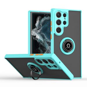 Luxury กล้อง Len ป้องกันเคสโทรศัพท์สำหรับ Samsung Galaxy S23 S22 S21 S20 Ultra S21 FE S20 FE S10 S9 Plus แหวนหลังเคสแบบเนื้อด้าน