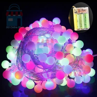 Hari Raya Lights 10M Crystal Ball Garland String Lights 80LED Fairy Lights USB&Battery Operated For Hari Raya Decoration
