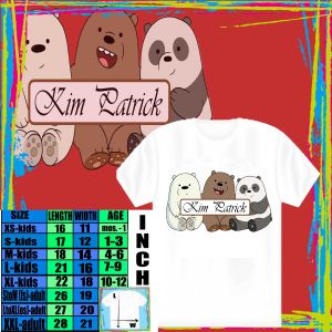 BEARS DESIGN PERSONALIZED GIRLS BIRTHDAY T-SHIRT DESIGN CUSTOMIZED DESIGN IN TSHIRT WITH NAME SUBLIMATION PRINT WHITE SHIRT