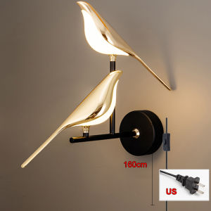 Bird LED wall lamp magpie wall light golden sconces indoor lighting home decor wall decor for living room bedroom bedside dining room light fixture